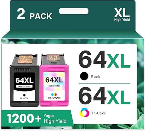 Black and Color Ink Cartridge Pack for HP Printers
