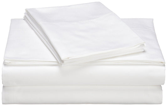 Premium Quality 4 Piece Luxurious Sheet Set-100 10" Deep Pocket White Solid Premium Quality Full)