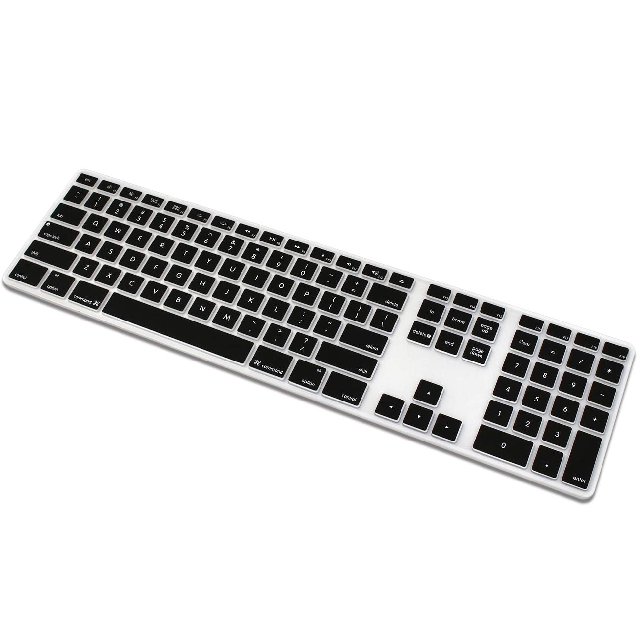 Black silicone cover for wired USB keyboard with numeric keypad