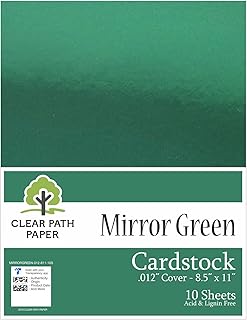 Mirror Green Cardstock, 8.5 x 11 inches, 10 sheets