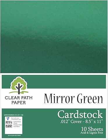 Mirror Green Cardstock, 8.5 x 11 inches, 10 sheets