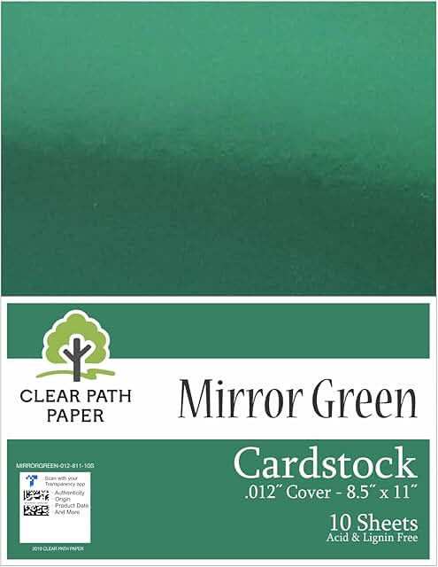 Mirror Green Cardstock, 8.5 x 11 inches, 10 sheets