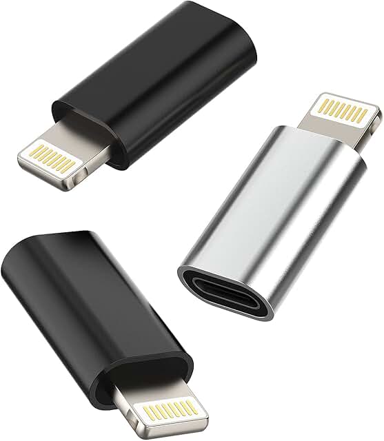 3-Pack USB C Female to Lightning Male Adapter