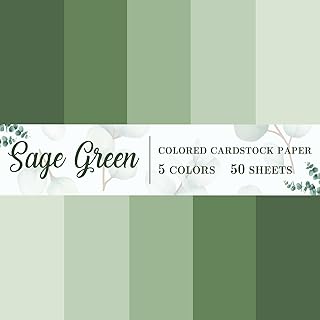 50 Sheets of Sage Green Thick 8.5x11 Paper for Crafts and Printing