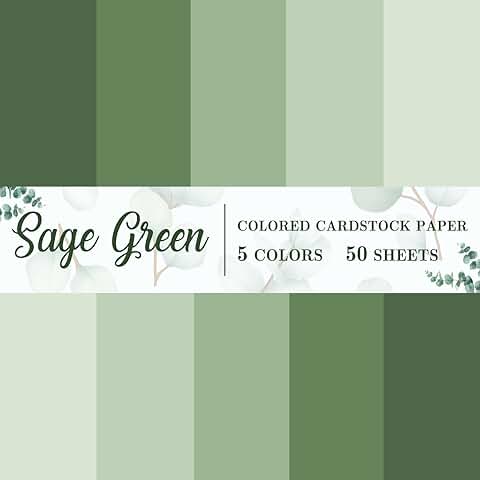 50 Sheets of Sage Green Thick 8.5x11 Paper for Crafts and Printing