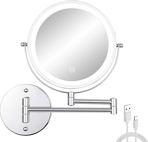 Wall Mount Makeup Mirror with Lights and Magnification