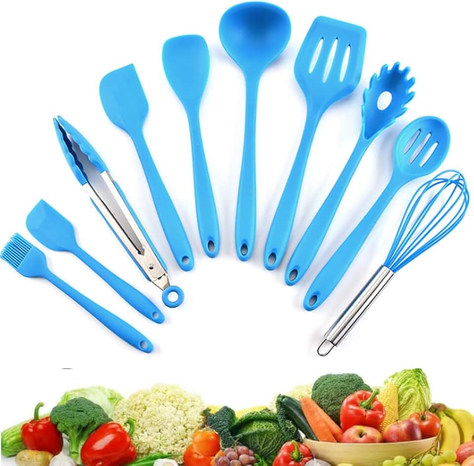 5-Color Kitchen Utensil Set with Non-Stick Spatulas