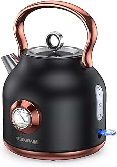 1.7L Stainless Steel Electric Kettle with Temperature Gauge