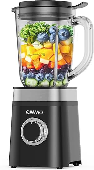Professional 50oz Glass Blender with 4 Steel Blades
