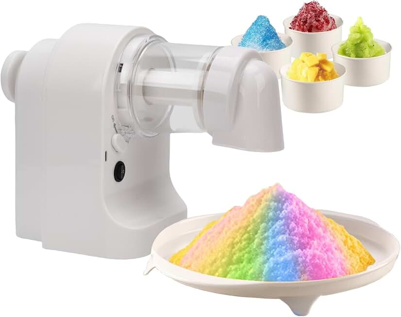Electric Snow Cone Shaver with Cups and Tray