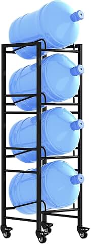 Four-tier water jug holder with lockable wheels