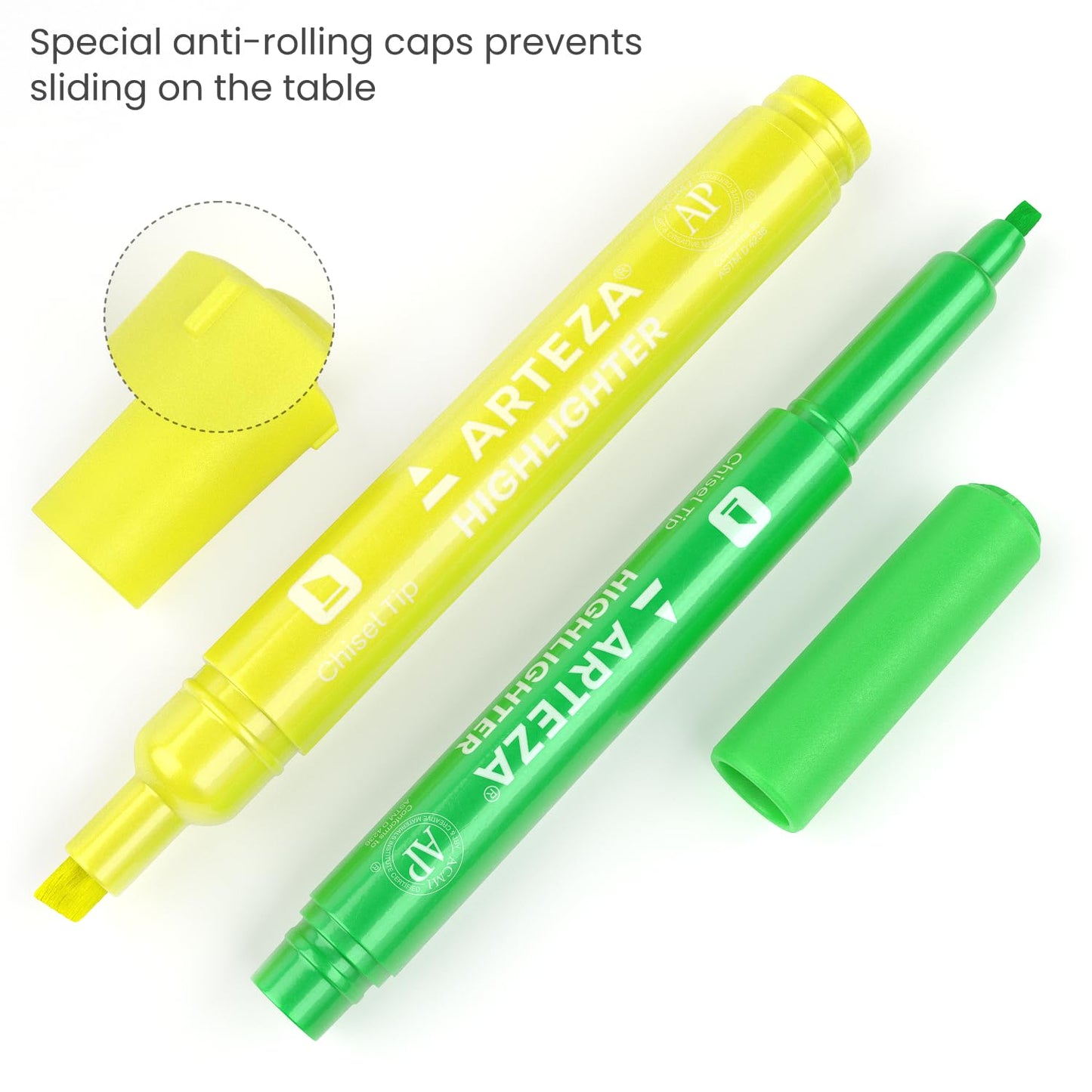 Set of 60 Assorted Color Highlighters with Wide and Narrow Tips