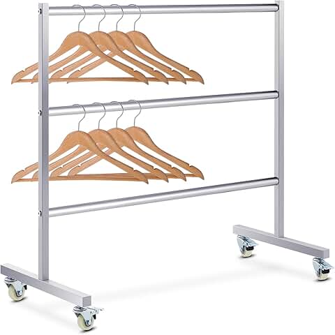 Three-Tier Stainless Steel Clothing Hanger Rack