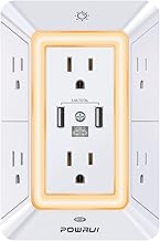6-Outlet Surge Protector with USB Ports and Night Light