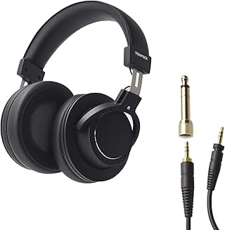 Professional Over-Ear Wired Headphones for Recording and Streaming