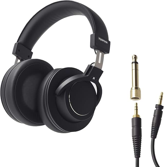Professional Over-Ear Wired Headphones for Recording and Streaming