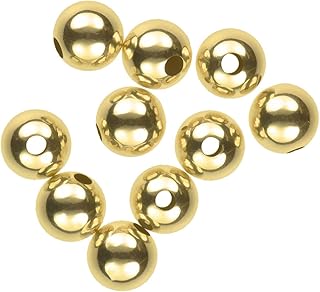 5mm 14K Gold Hollow Round Beads, Pack of 10
