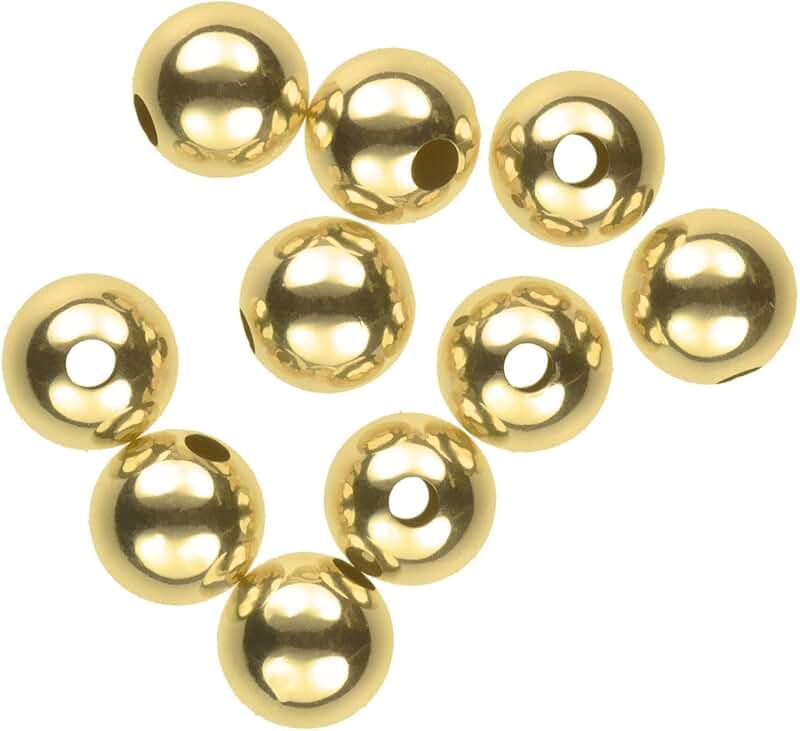 5mm 14K Gold Hollow Round Beads, Pack of 10
