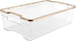 Clear refrigerator organizer bins for kitchen and more