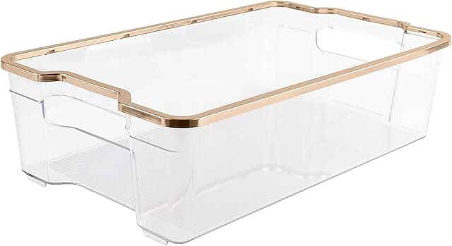 Clear refrigerator organizer bins for kitchen and more