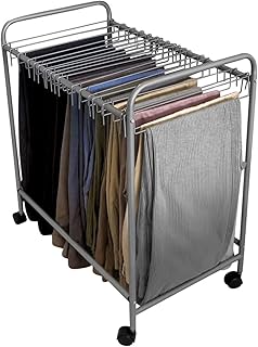 Pants Rack with 20 Hangers and Rolling Cart