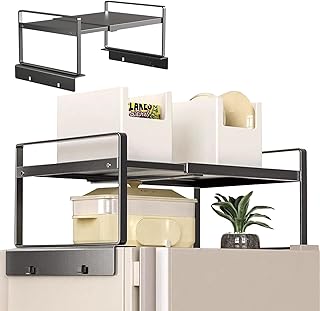 Adjustable L-Shaped Storage Shelf for Kitchen and Laundry