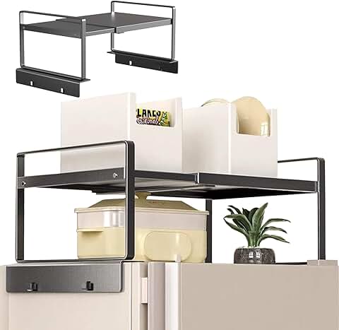 Adjustable L-Shaped Storage Shelf for Kitchen and Laundry