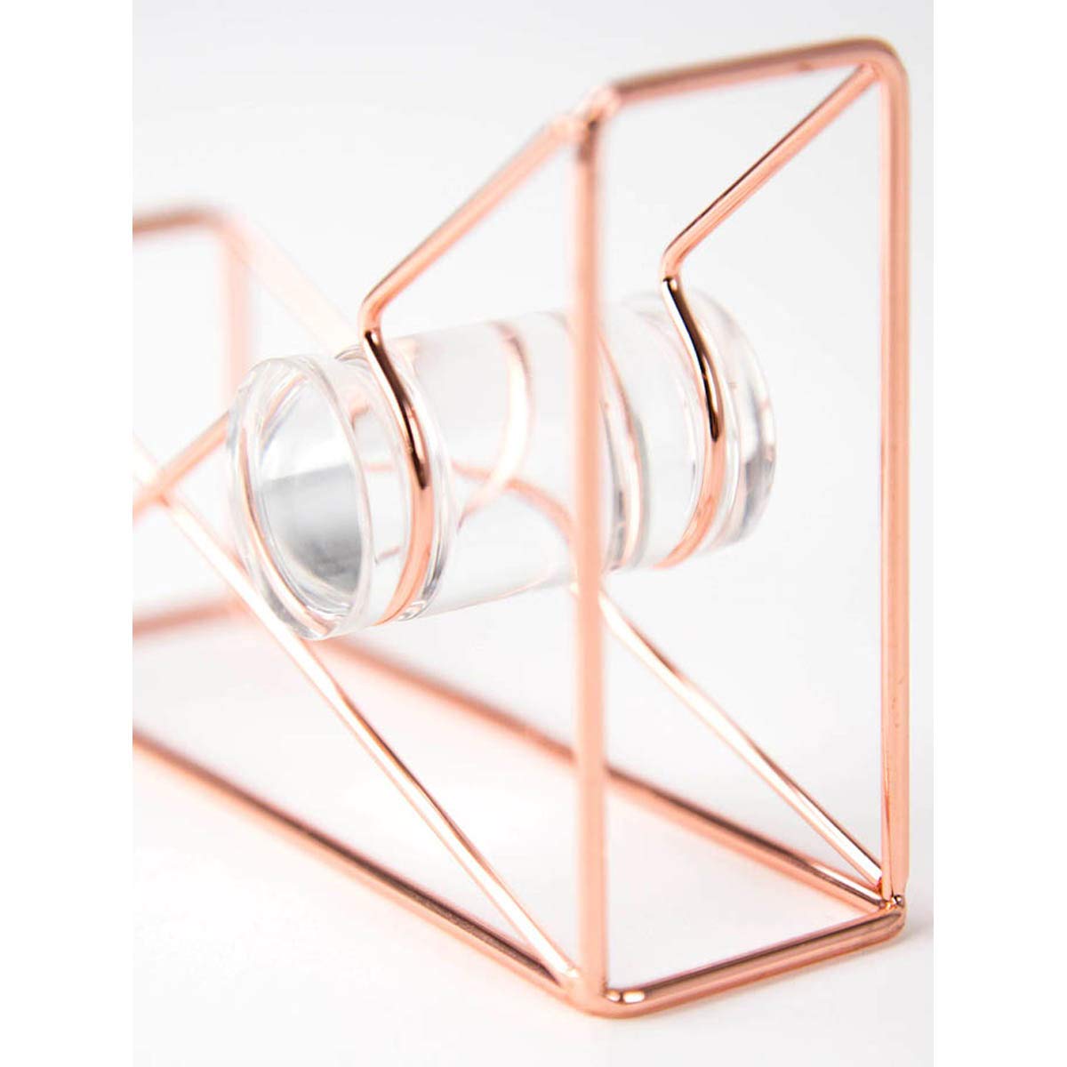 Wire Metal Desktop Tape Dispenser in Copper and Rose Gold