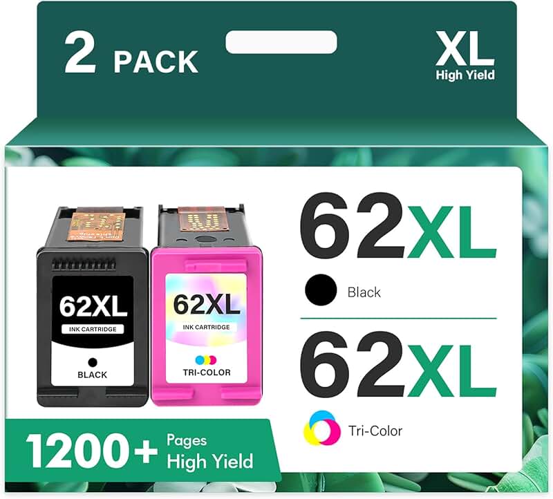 Black and Color Ink Cartridge Pack for HP Printers