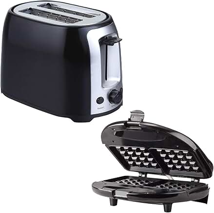Black 2-Slice Toaster and Waffle Maker Set