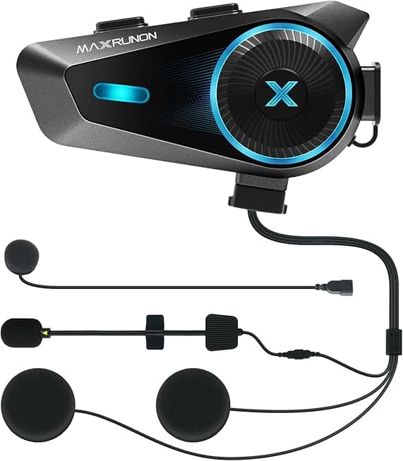 Motorcycle Bluetooth Headset for 4 Riders with Noise Cancellation