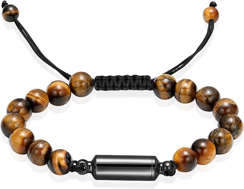 Adjustable Beaded Cremation Urn Bracelet for Ashes