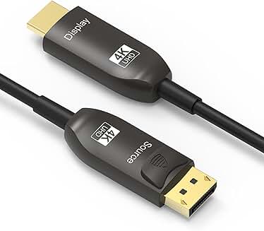 150FT Optical DisplayPort to HDMI Cable, 4K60Hz, Black