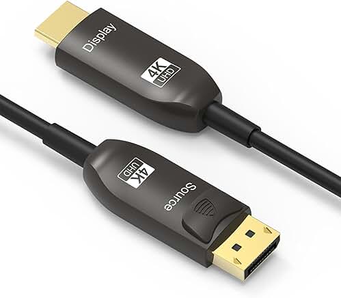 150FT Optical DisplayPort to HDMI Cable, 4K60Hz, Black