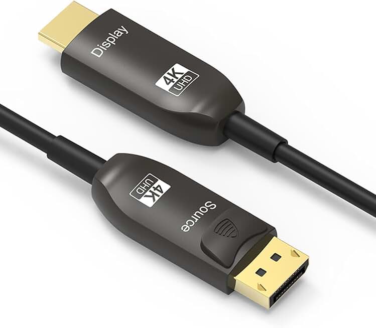 150FT Optical DisplayPort to HDMI Cable, 4K60Hz, Black