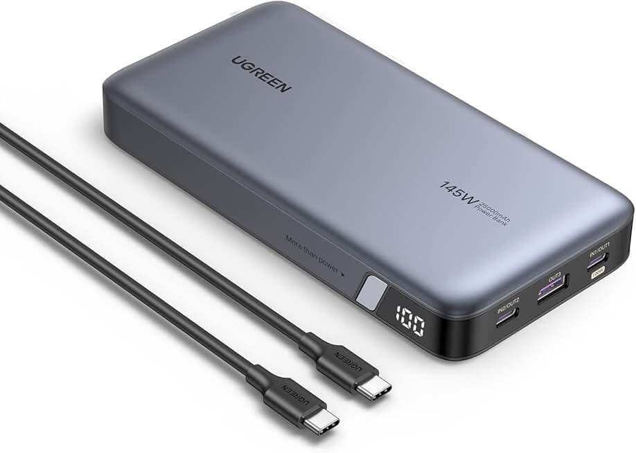 Portable 25,000mAh 145W Power Bank with 3 USB-C Ports