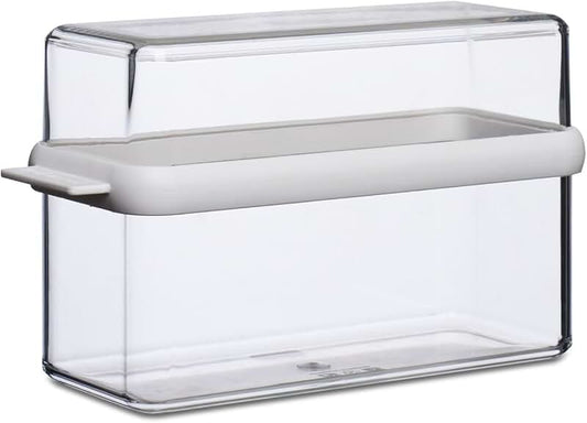 Clear baby bottle and pacifier storage with drawer