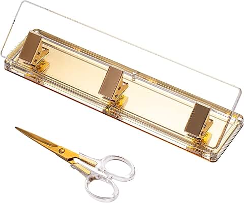Gold Mirror Desktop Paper Punch with Scissors