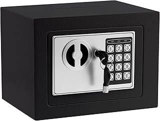 Small Digital Safe Box with Keys, Wall Mount, 0.23Cuft