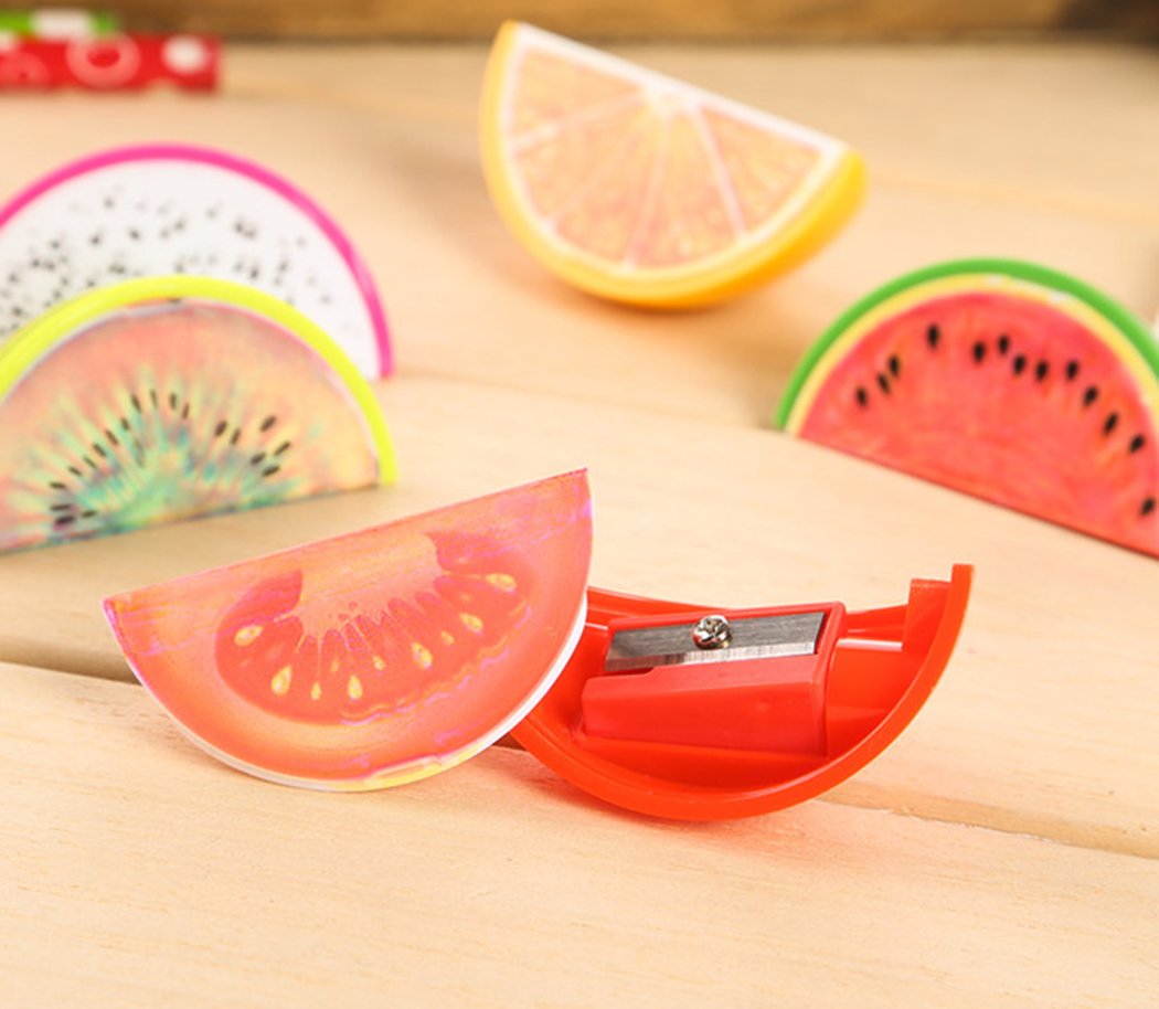 15-Piece Cartoon Fruit Shape Pencil Sharpeners