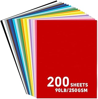 Colored Cardstock, 8.5x11, 200 sheets, 24 colors