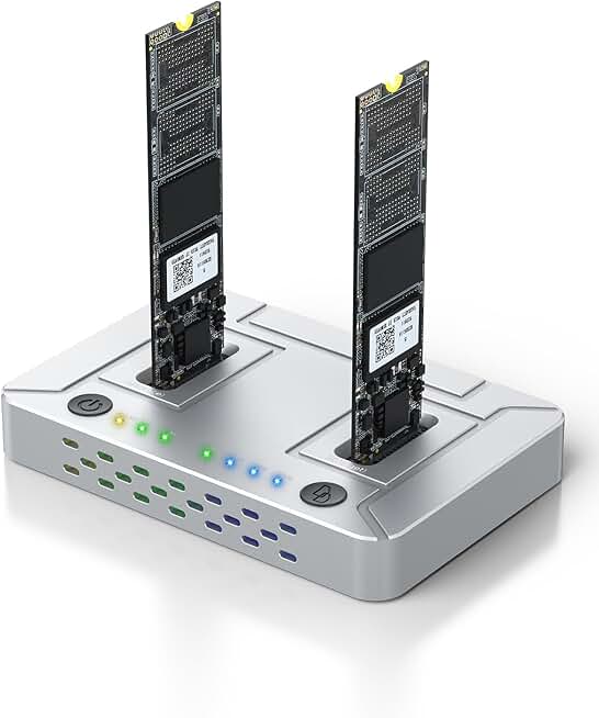Dual-Bay M.2 SSD Cloner with USB 3.2 Dock