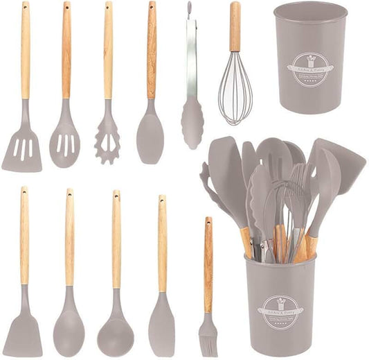 16-Piece Stainless Steel Cookware Set with Lids and Utensils