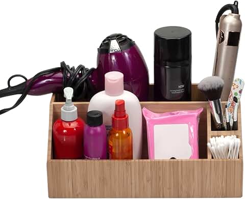 Bamboo Makeup Organizer with Multiple Compartments