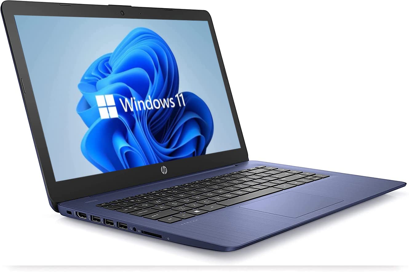 Newest 14" HD Laptop, Windows 11, Intel Celeron Dual-Core Processor Up to 2.60GHz, 4GB RAM, 64GB SSD, Webcam, Dale Pink(Renewed) (Dale Blue)
