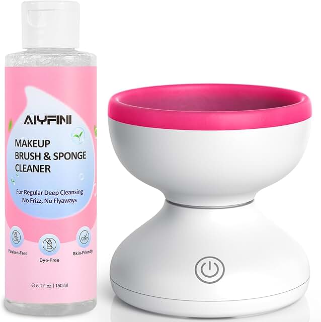 Makeup Brush Cleaner Machine with Cleanser for Tough Residue