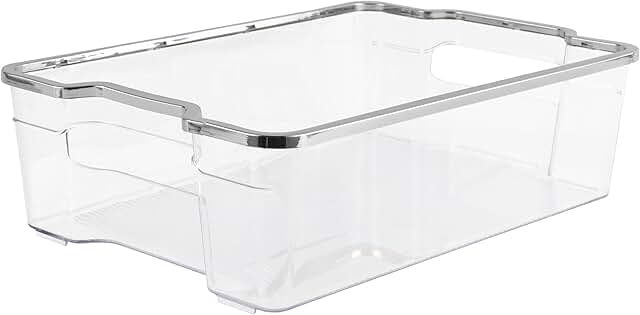 Clear Refrigerator Organizer Bins, 8x12 inches