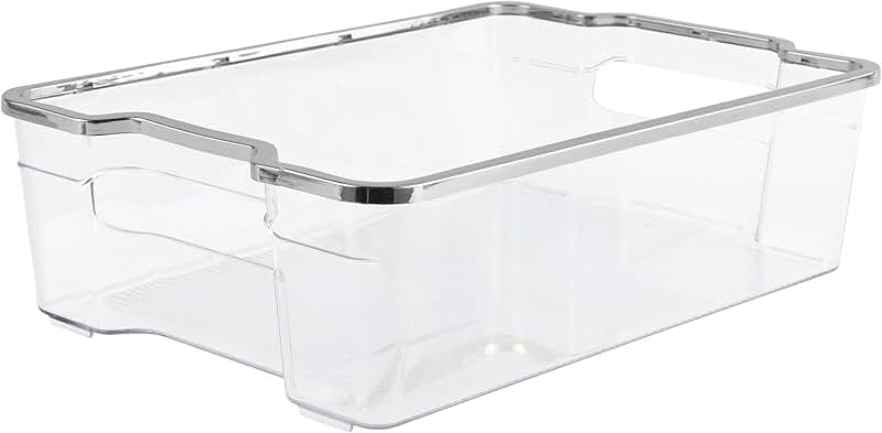 Clear Refrigerator Organizer Bins, 8x12 inches