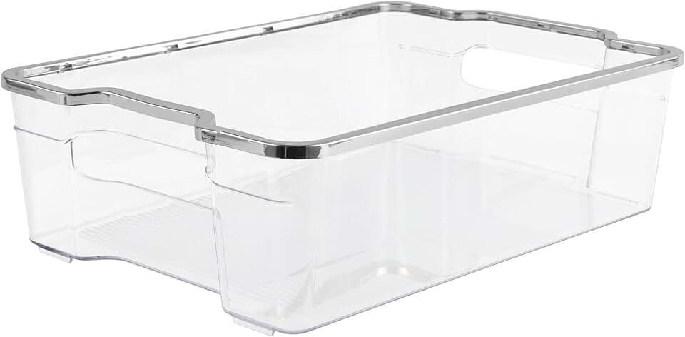 Clear Refrigerator Organizer Bins, 8x12 inches