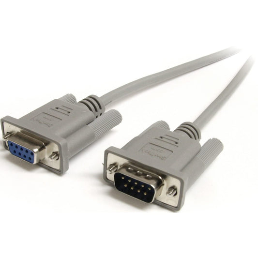 6ft Straight Through Serial Cable, DB9 M/F, Gray